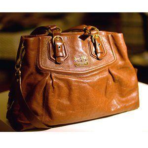 Coach Ashley satchel tote in dark brown